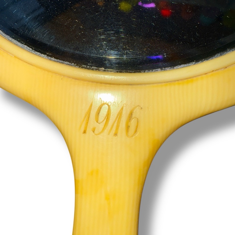 Antique Rare 1916‎ French Ivory Hand Mirror - Picture 3 of 5